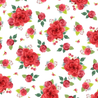 JW-1152k-Red-holiday-floral-scatter-print-white-bkgd