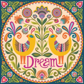 bird round plate_color